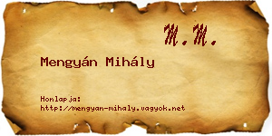 Mengyán Mihály névjegykártya