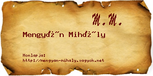 Mengyán Mihály névjegykártya